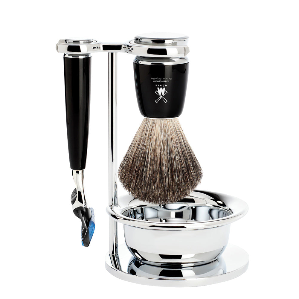 Mühle Rytmo Fusion Zestaw do golenia 4-częściowy – Czarny