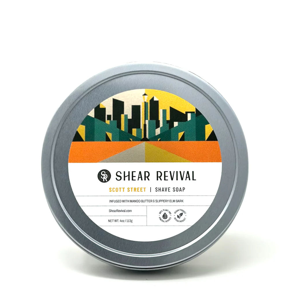 Shear Revival Scott Street Mydło do golenia – Orange & Oakmoss