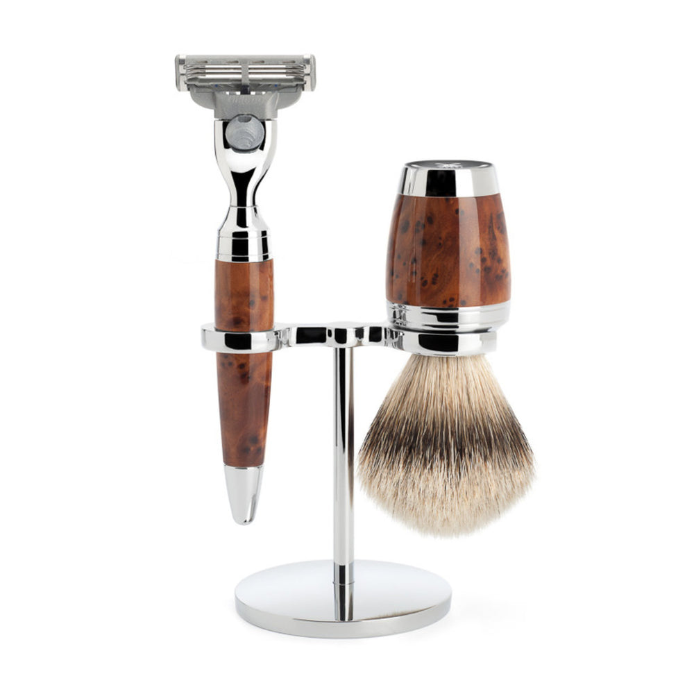 Mühle Zestaw do golenia 3-elementowy Stylo - drewno tujowe